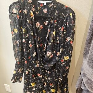 Veronica Beard Black Floral Dress